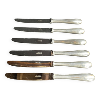 6 table knives – Silver plated – Frionnet François et Cie