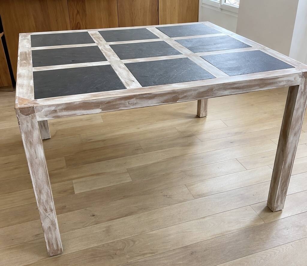 Slate and wood table