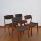 4 chaises vertes danoises estampillées