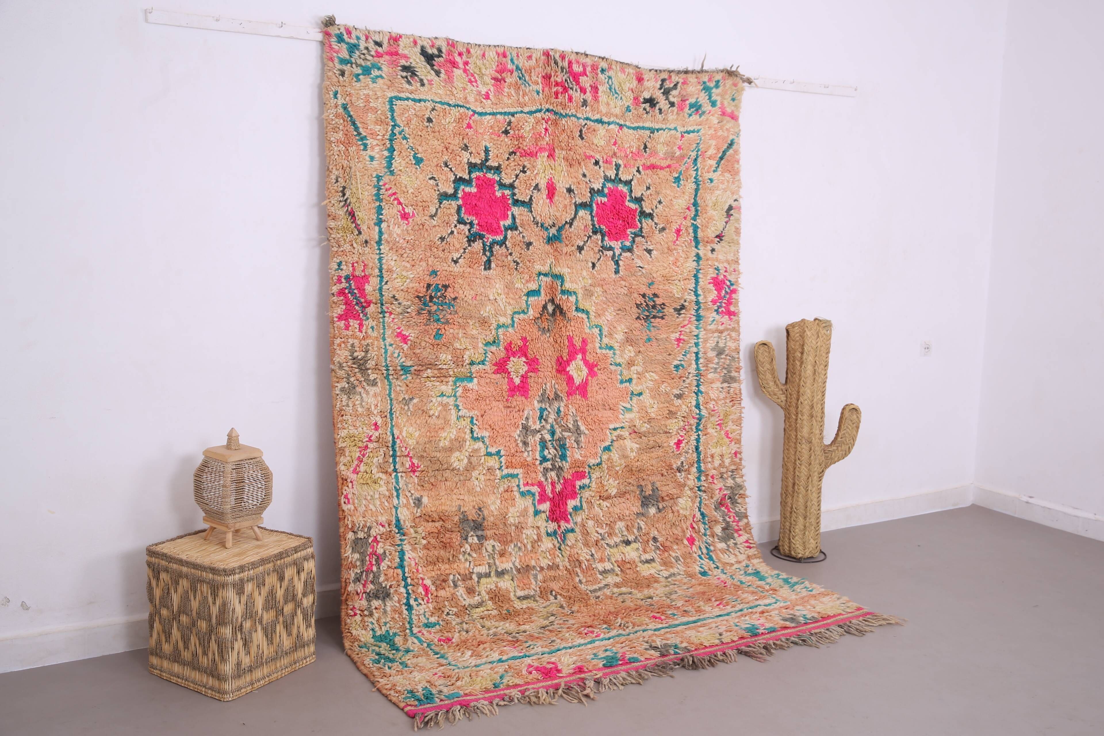 Tapis marocain vintage en laine colorée