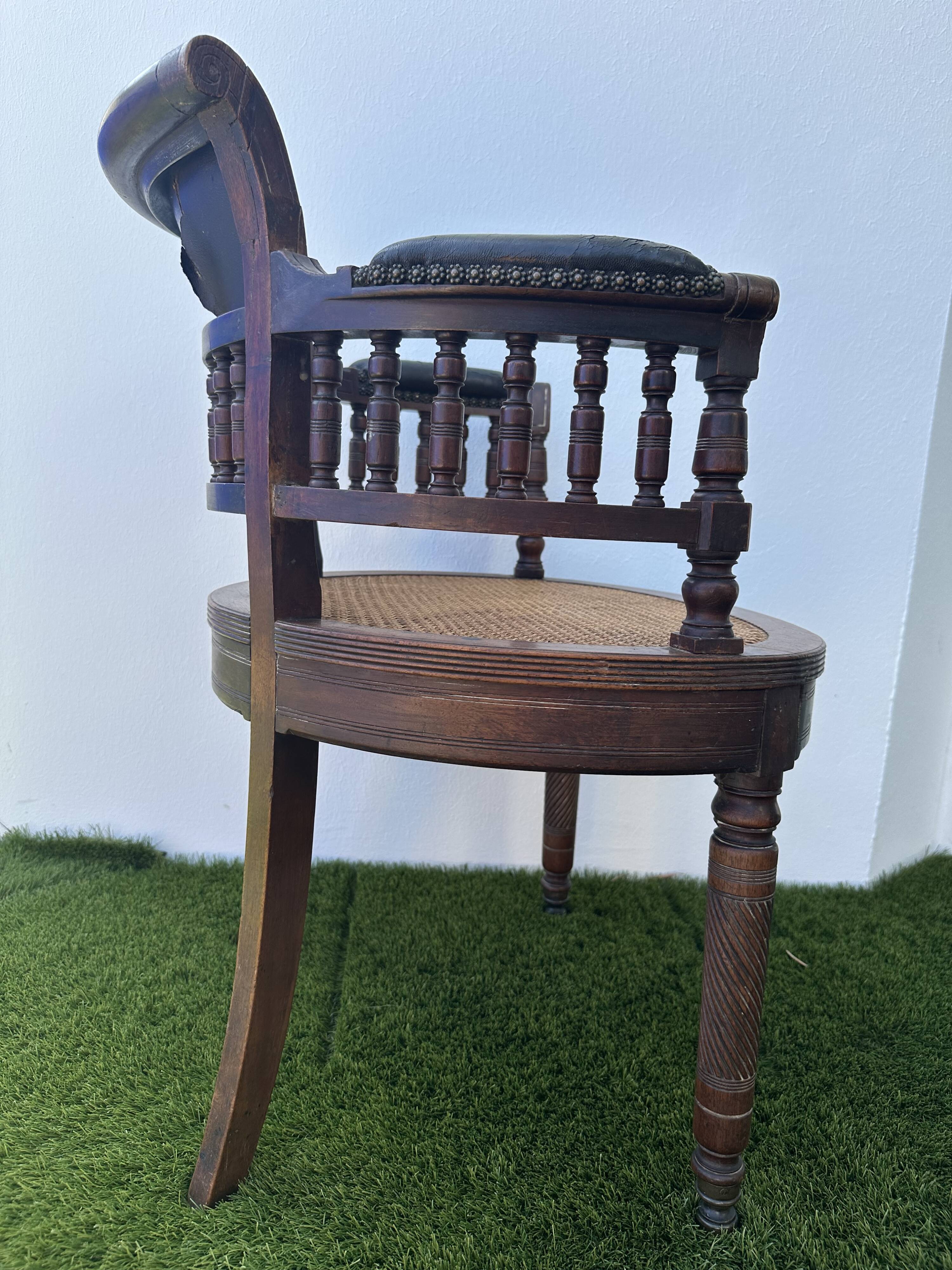 Napoleon III office chair in solid wood