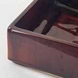 Bordeaux ceramic enamelled vide poche by Dutch artist A. Reuver, numbered.