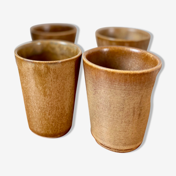 Lot de 4 verres en grès Digoin