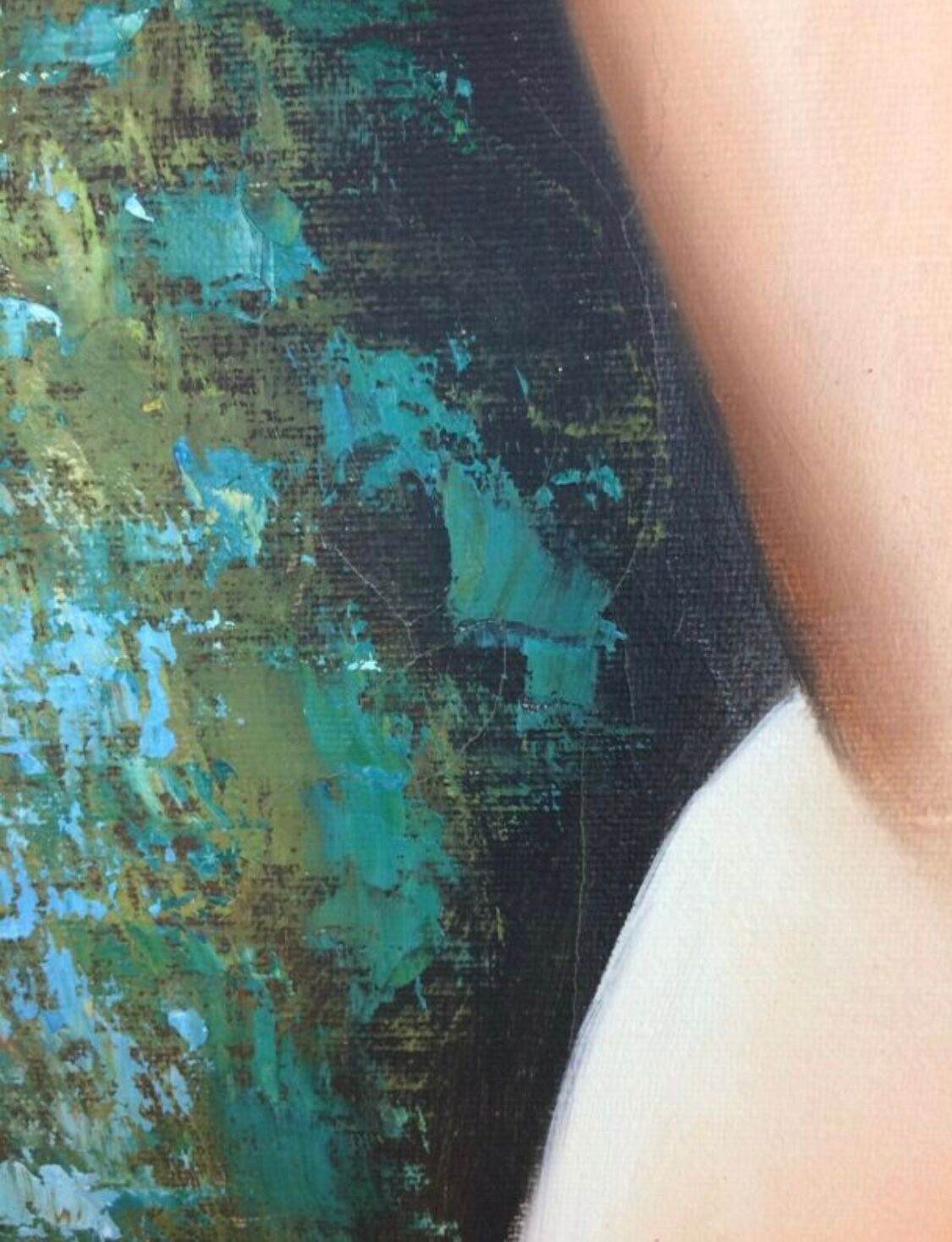 Painting of a woman from behind, oil on canvas, nude