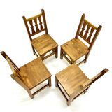 Set of 4 vintage wooden chairs