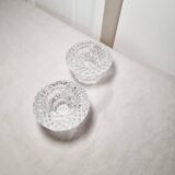 2 French cut crystal candlesticks D Arques with label