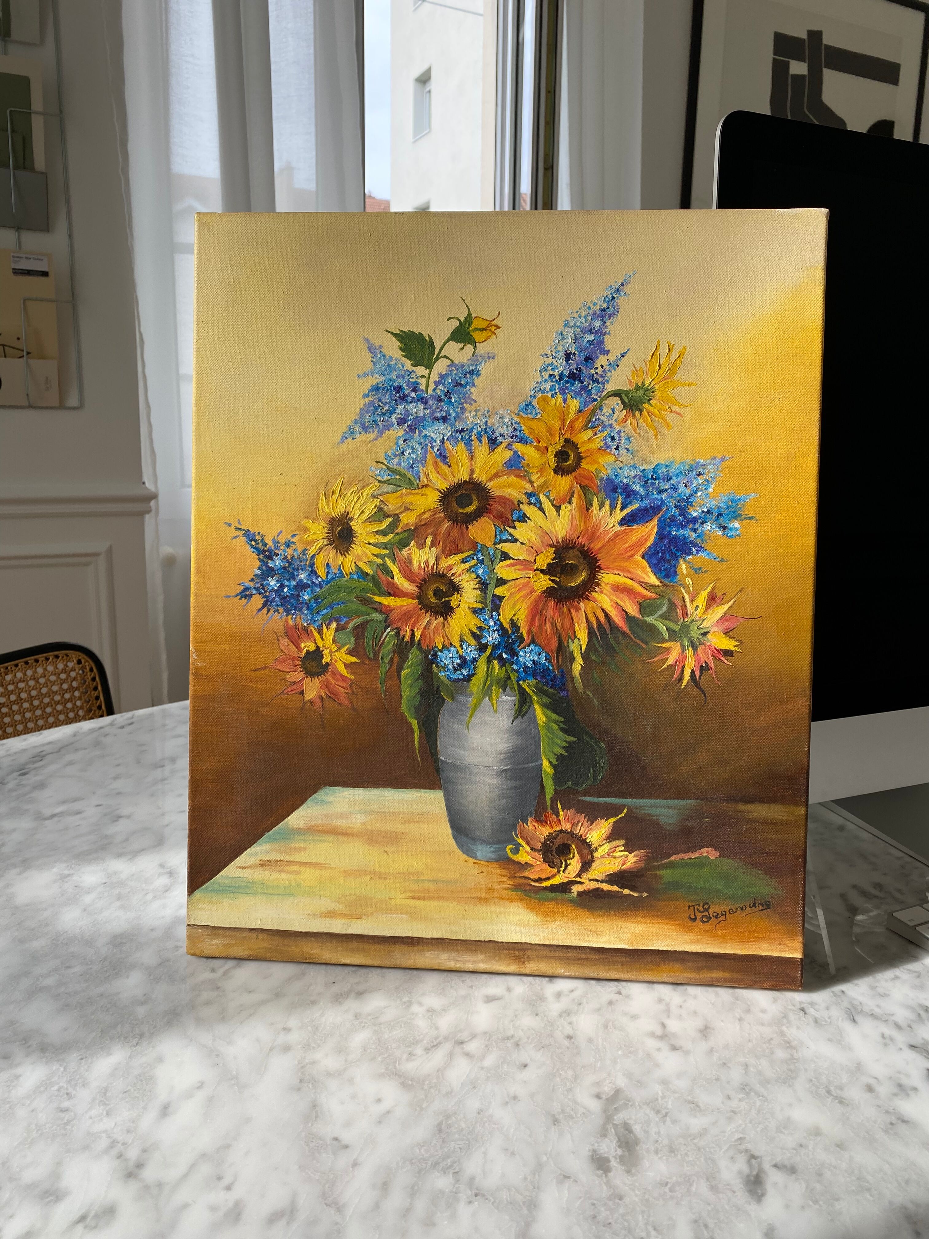 Still life painting in sunflower oil