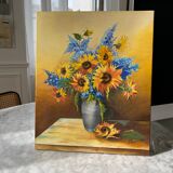 Peinture nature morte à l’huile tournesol