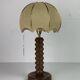 French modernist wood turned mushroom cocoon table lamp, 1950s