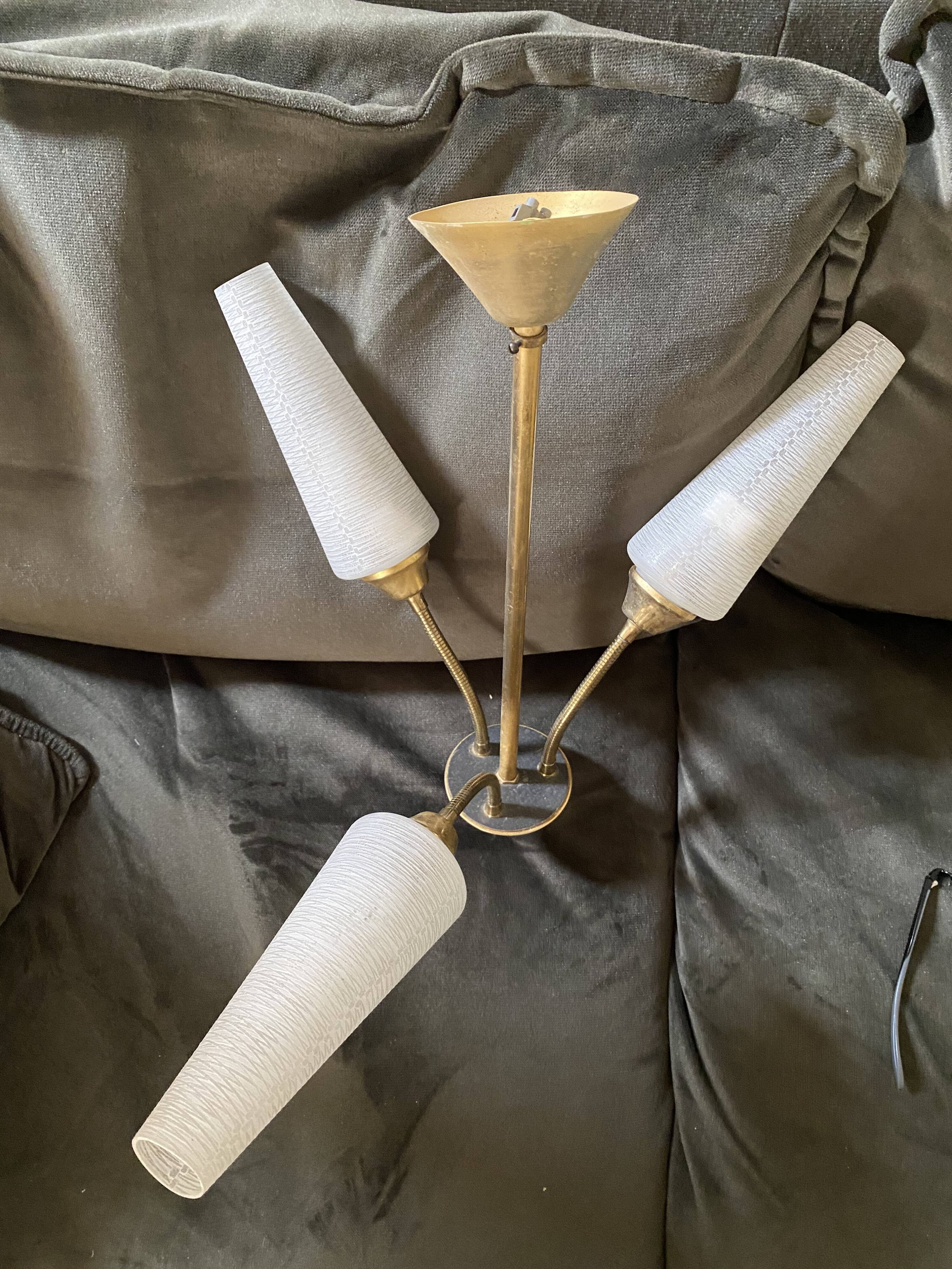 Brass chandelier 1950/60