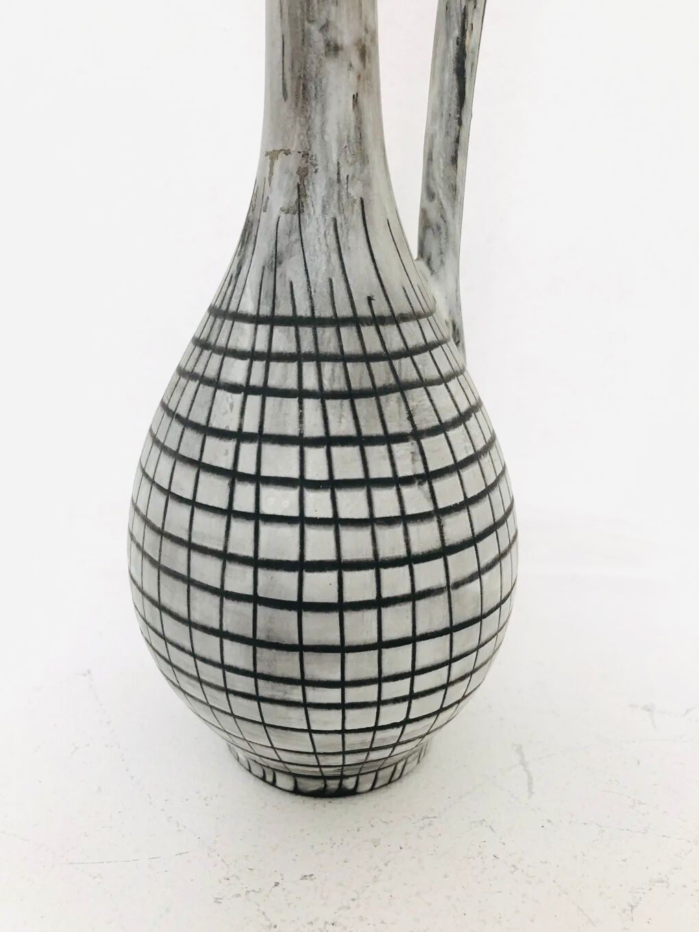 Vintage grey ceramic bud vase, 1970