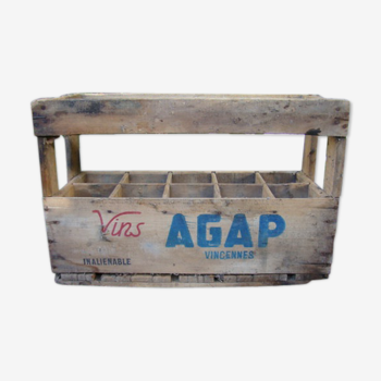 Caisse bois porte bouteilles agap ancienne