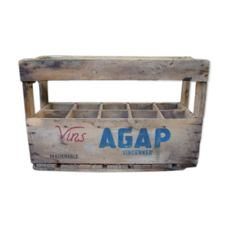 Box wood old agap bottle holders