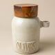 Vintage olive pot in glazed stoneware Arts-Céram Grand Feu 1950-1960