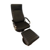 Fauteuil en cuir inclinable et pivotable