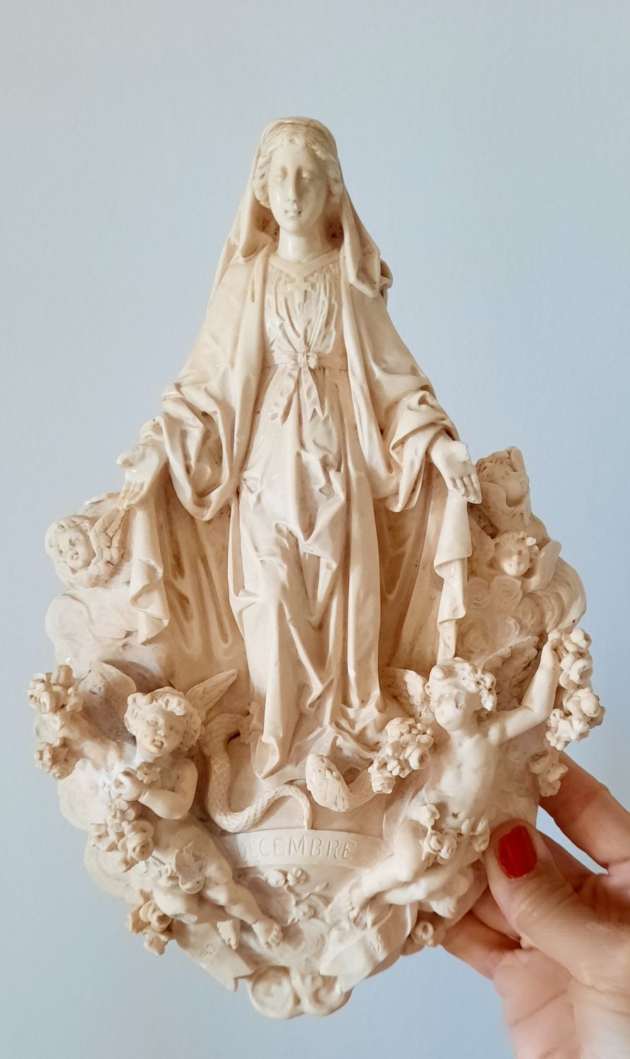Tableau Décoratif Vierge Marie - Impression Sur Toile 20x30 Cm - Style Peinture à L'huile Religieuse Moderne - Sans Cadre - 9