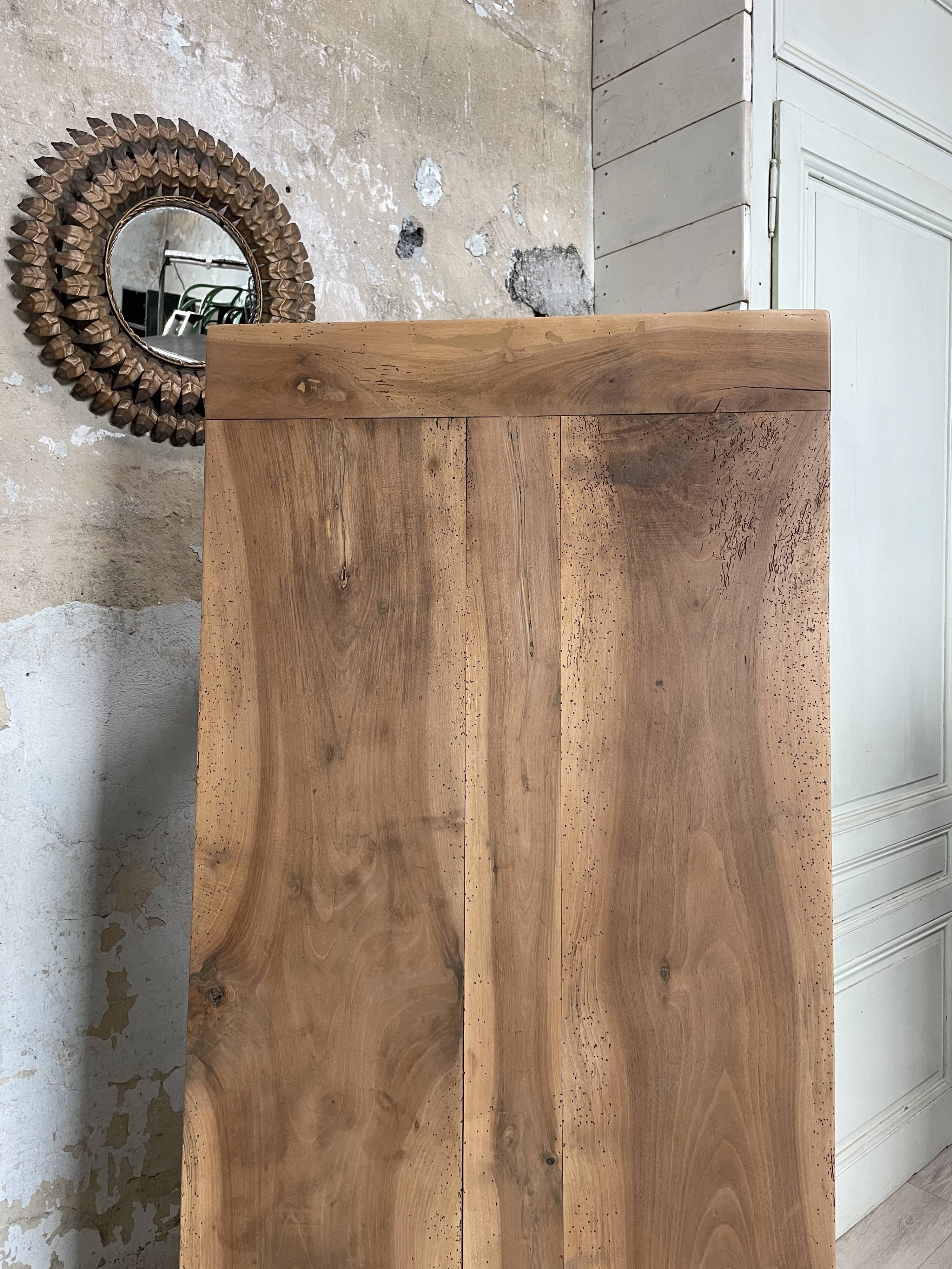 Vintage farmhouse table with spindle legs.