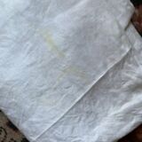 RG embroidered linen damask tablecloth late 19th century.