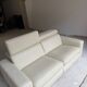 Rochebobois ivory leather sofa