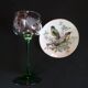8 Alsace wine glasses with engraved green grape cluster decoration