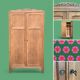Parisian wardrobe, art deco raw wood wardrobe, 1930