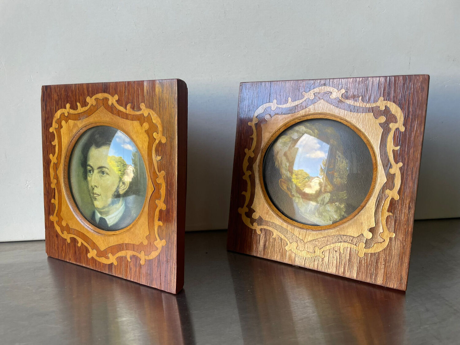 Pair of wooden picture frames
