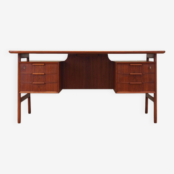 Bureau en teck, design danois, années 1970, fabriqué par Omann Jun