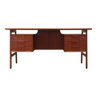 Bureau en teck, design danois, années 1970, fabriqué par Omann Jun