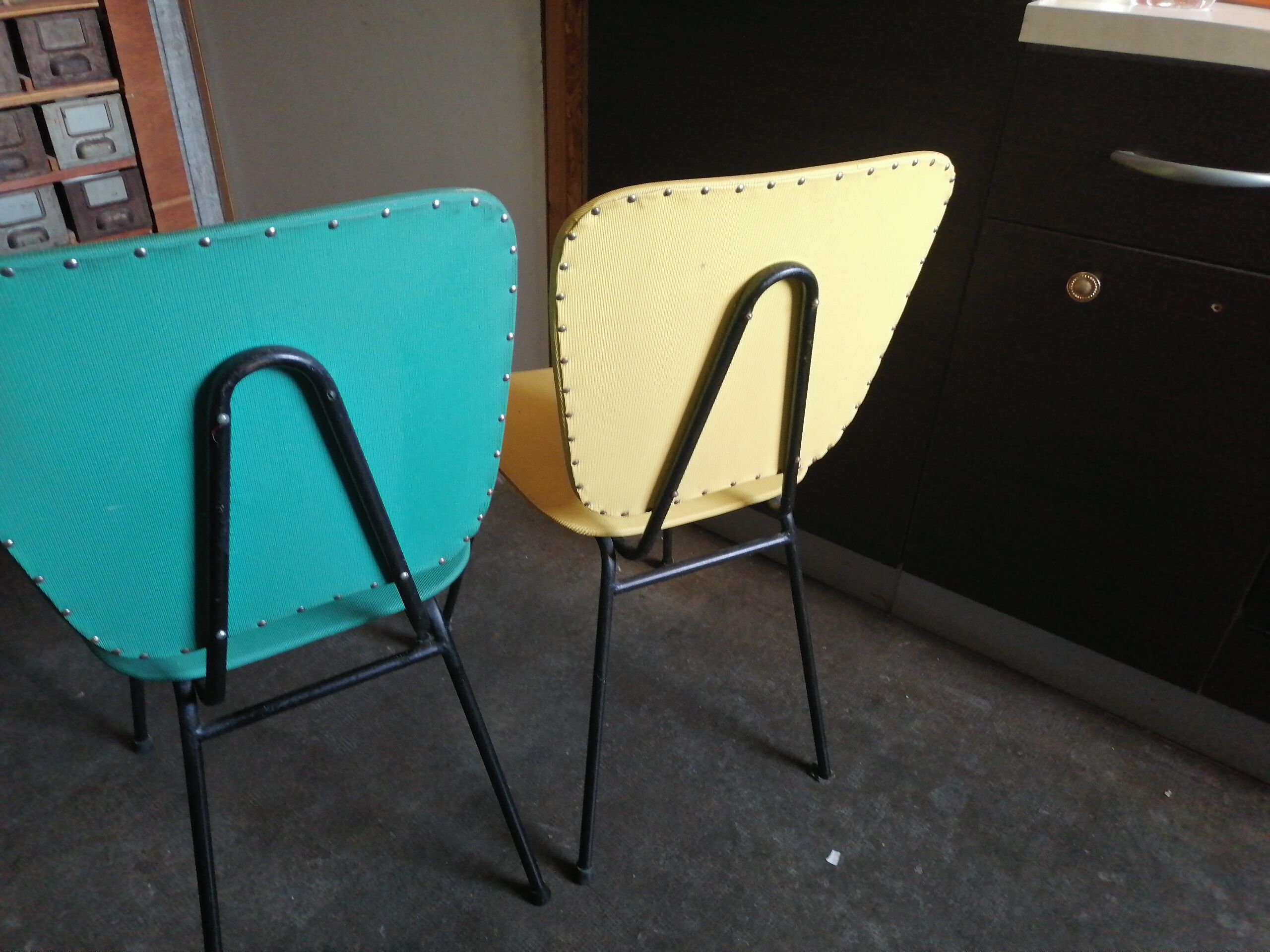 Set of 2 1950 60 skai chairs