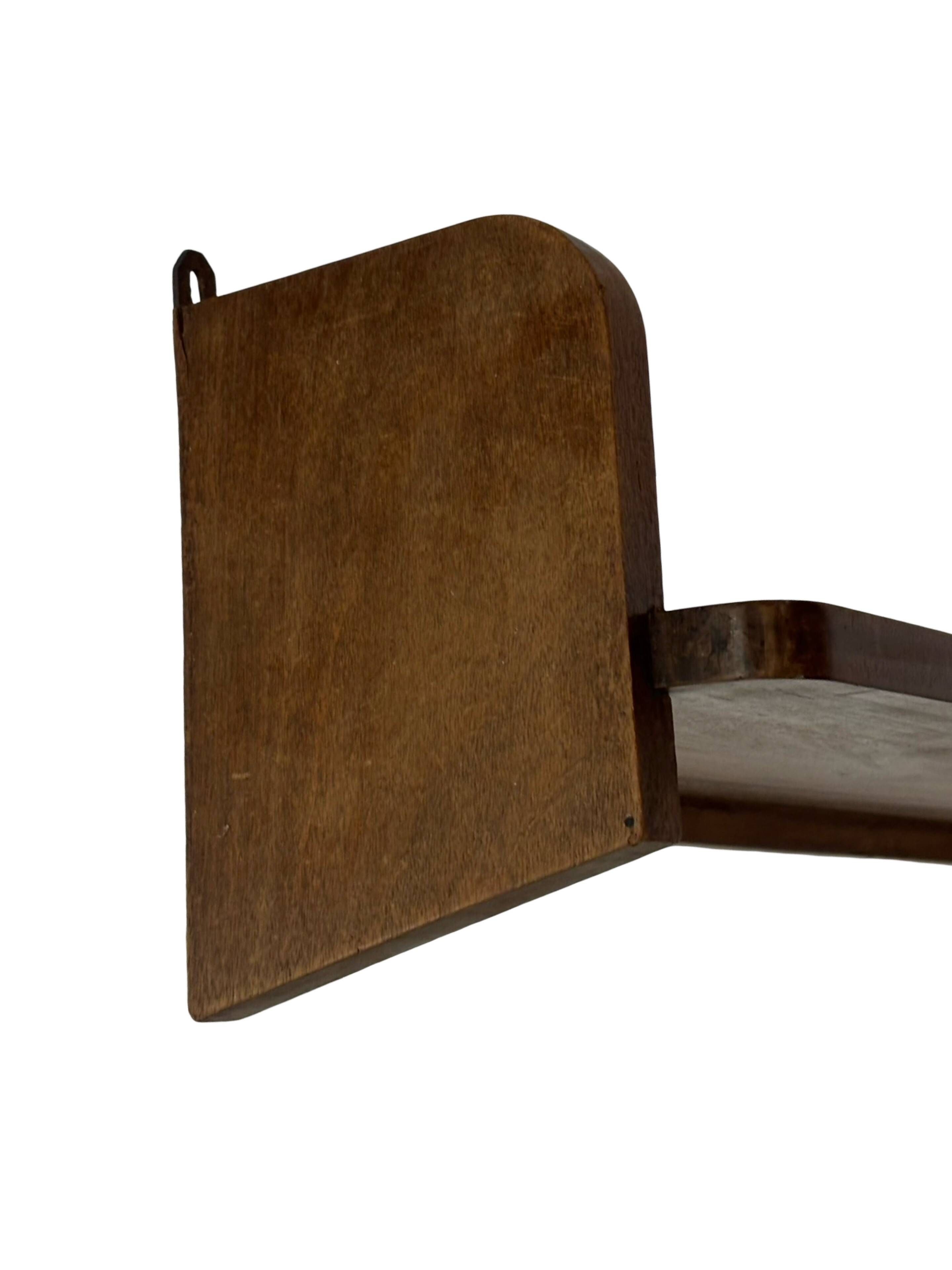 Vintage wooden wall shelve rack bookshelf in oak wood minimalist