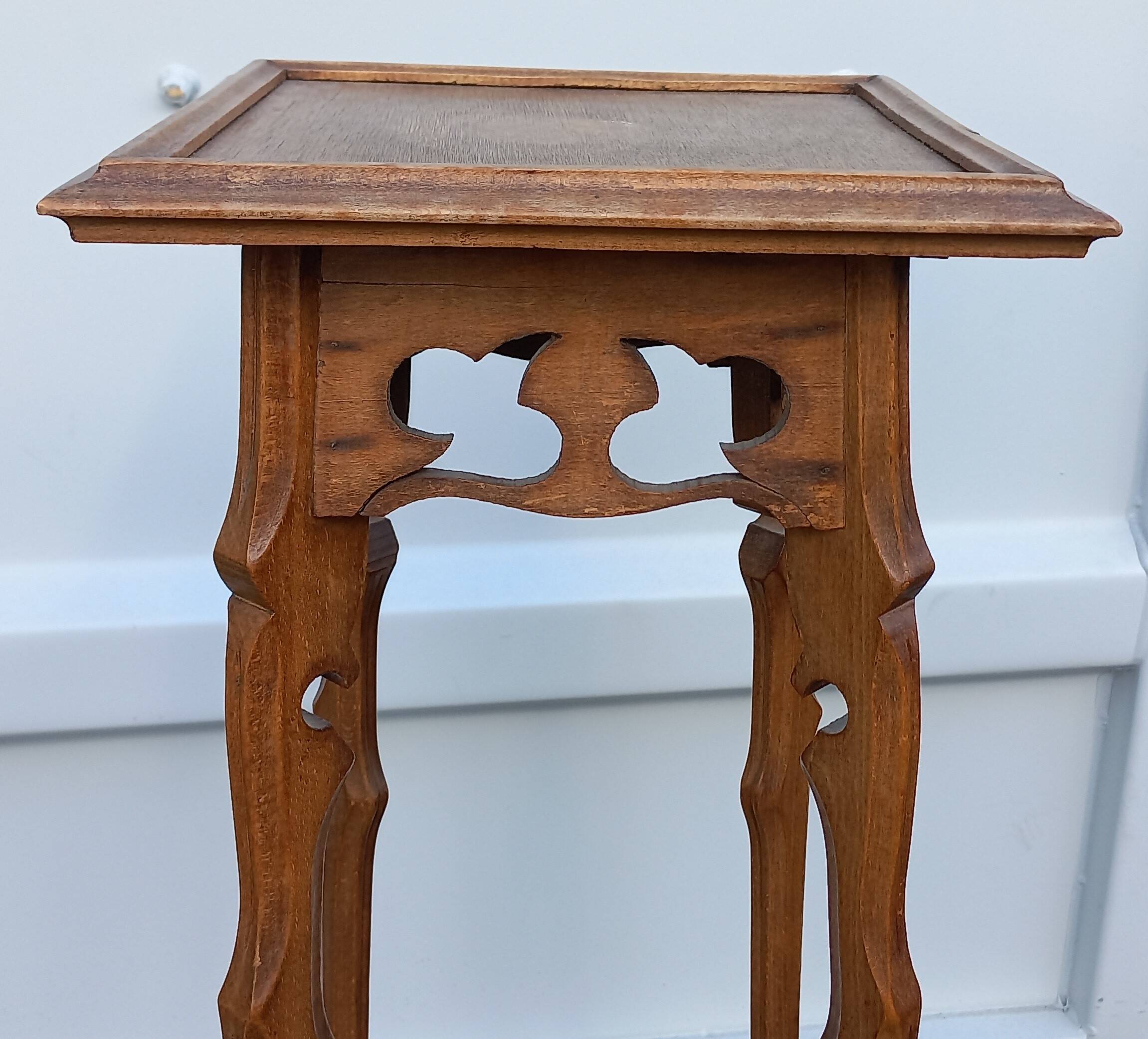 Old large beech saddle from the 1930s for plant holders