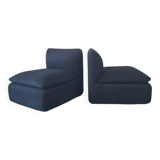 Pair of black Strafor armchairs signed in excellent condition