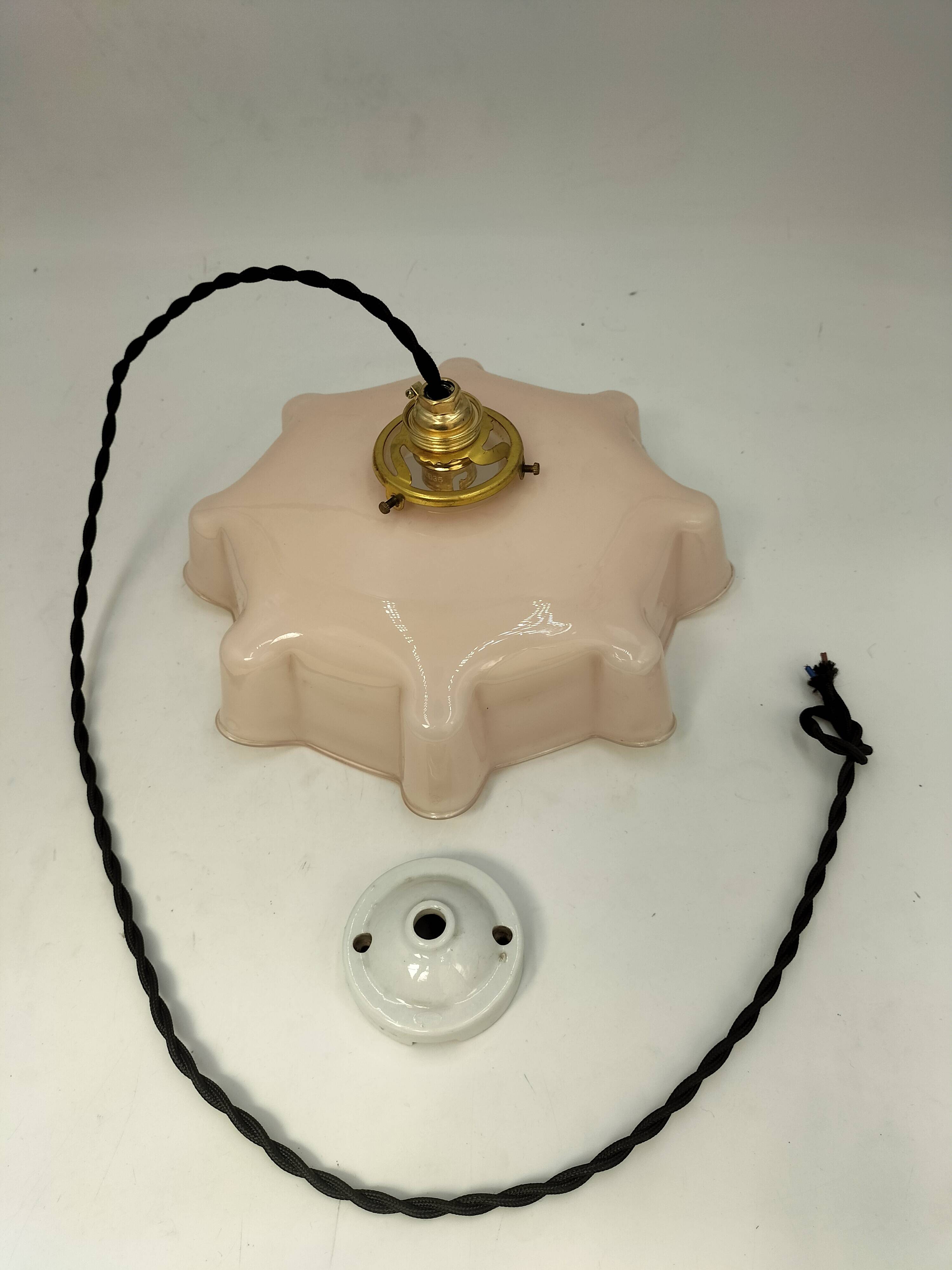 Pink opaline pendant light