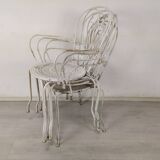 4 wrought iron garden armchairs