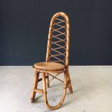 Mid-Century Bamboo High Back Chair from Rohé Noordwolde, Netherlands, 1960s
