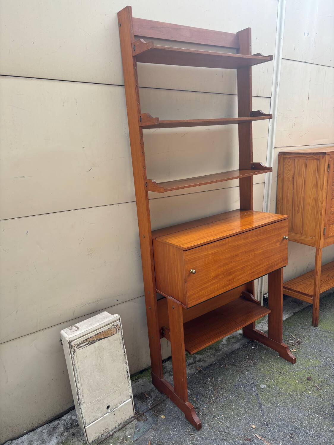 Vintage teak shelf/secretary