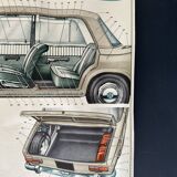 Fiat 124 Lada USSR Technical Drawing Poster