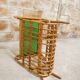 Rattan magazine holder, glass top