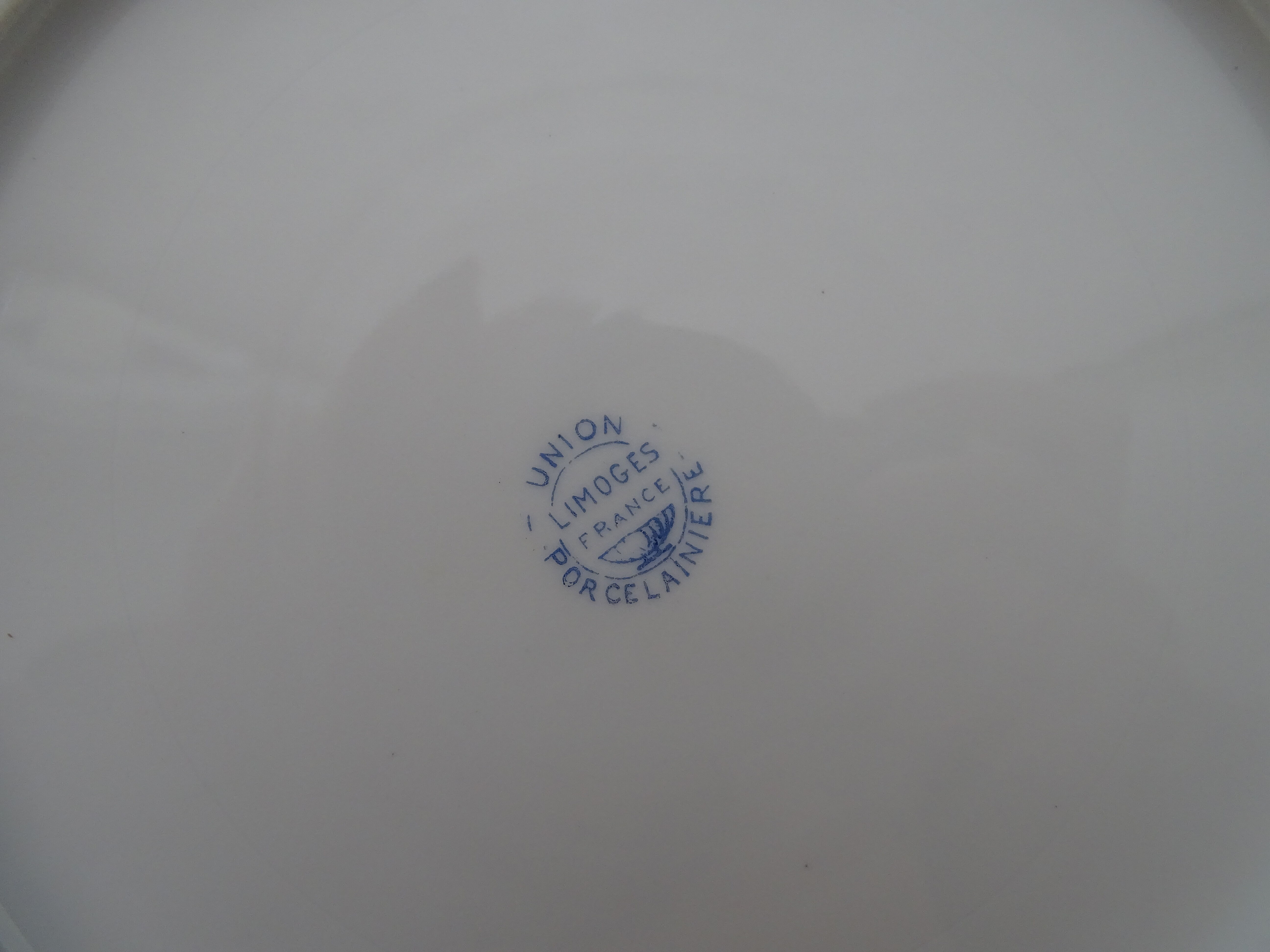 Dessert service porcelain Limoges Union Art Deco 9 people