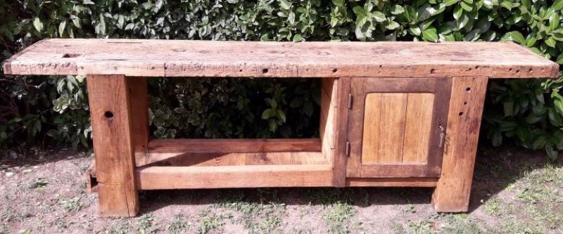 Workshop workbench L261xD50xH80,5cm old beech