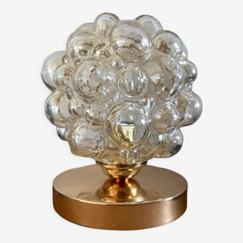 Amber bubble globe table lamp