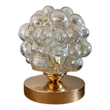 Amber bubble globe table lamp