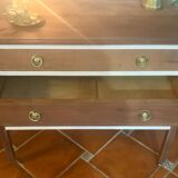 Commode ancienne française en merisier avec miroir – restaurée et peinte