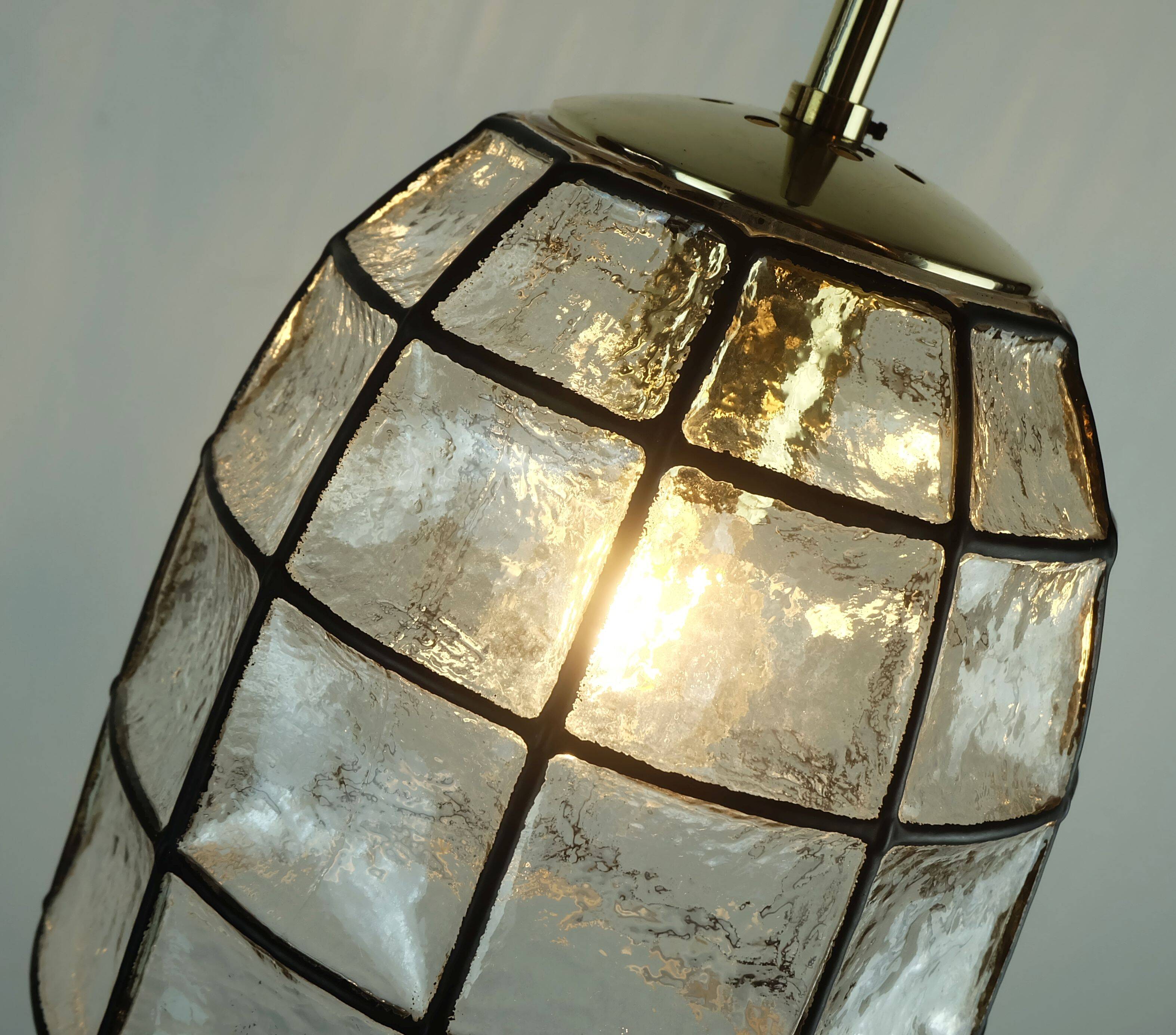 glashuette limburg hanging LAMP 1960's 70's glass pendant light model 4184