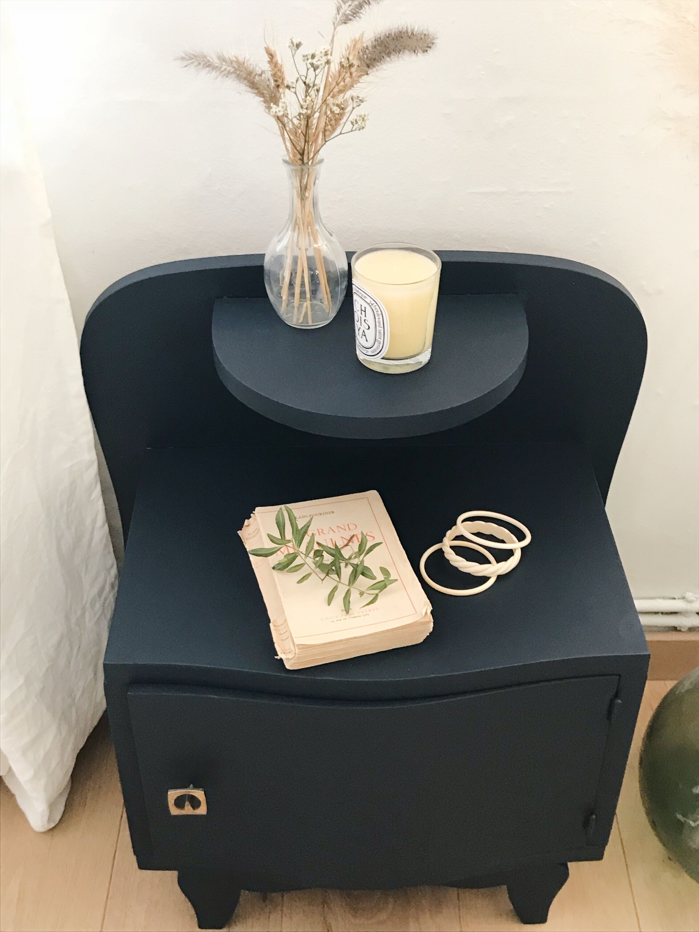 Midnight blue bedside table