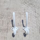 Pair of double coat hooks in enameled cast iron