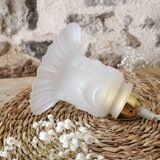 Art Deco Portable Lamp, Linen Cable