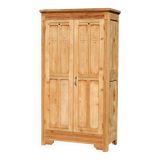 Ancien vestiaire industriel bois - Armoire parisienne en sapin