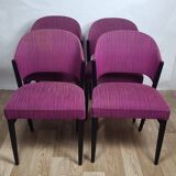 4 vintage chairs in purple fabric