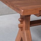De Puydt Oak Rectangular Brutalist Mid-Century Dining Table